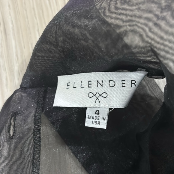 anthropologie sheer Black Back Bow at neck, self tie, Blouse NWOT By Ellender - Picture 10 of 16